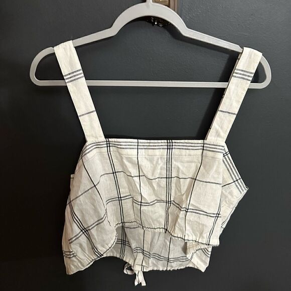 A New Day Womens Linen Blend Tie-Front Faux-Button Tank Top Cream Size XL NWT - Picture 6 of 11